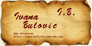 Ivana Bulović vizit kartica